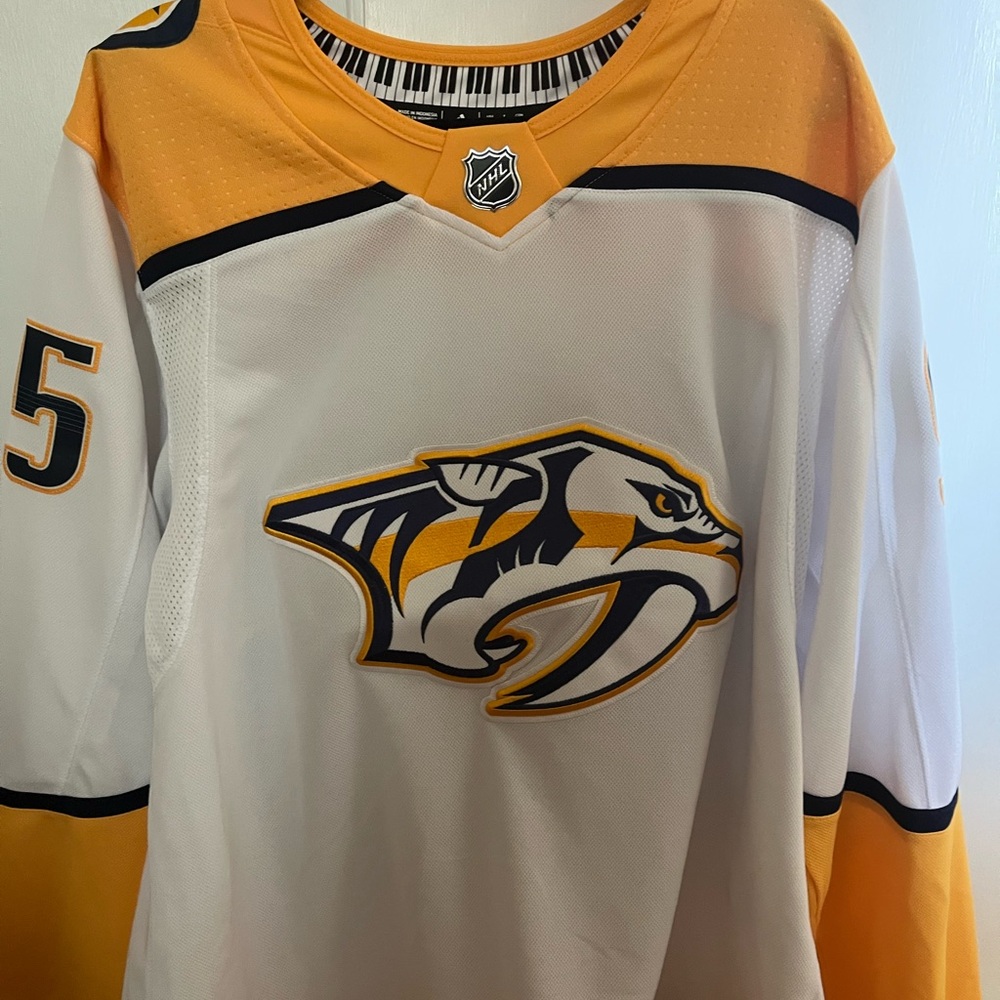 Nashville Predators Matt Duchenne Adidas NHL Jersey in Vibrant Gold